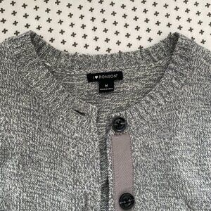 I Heart Ronson Gray Marled Button Front Cardigan Sweater Size Medium